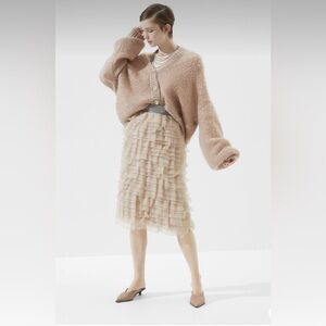 Brunello Cucinelli silk midi skirt M